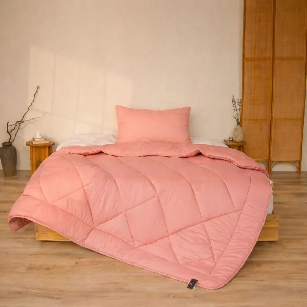 Фото - Набір ковдра полуторна + подушка MirSon EcoSilk Всесезонний №1739 Eco Light Coral 140x205 + 50x70 середня (2200003709537)